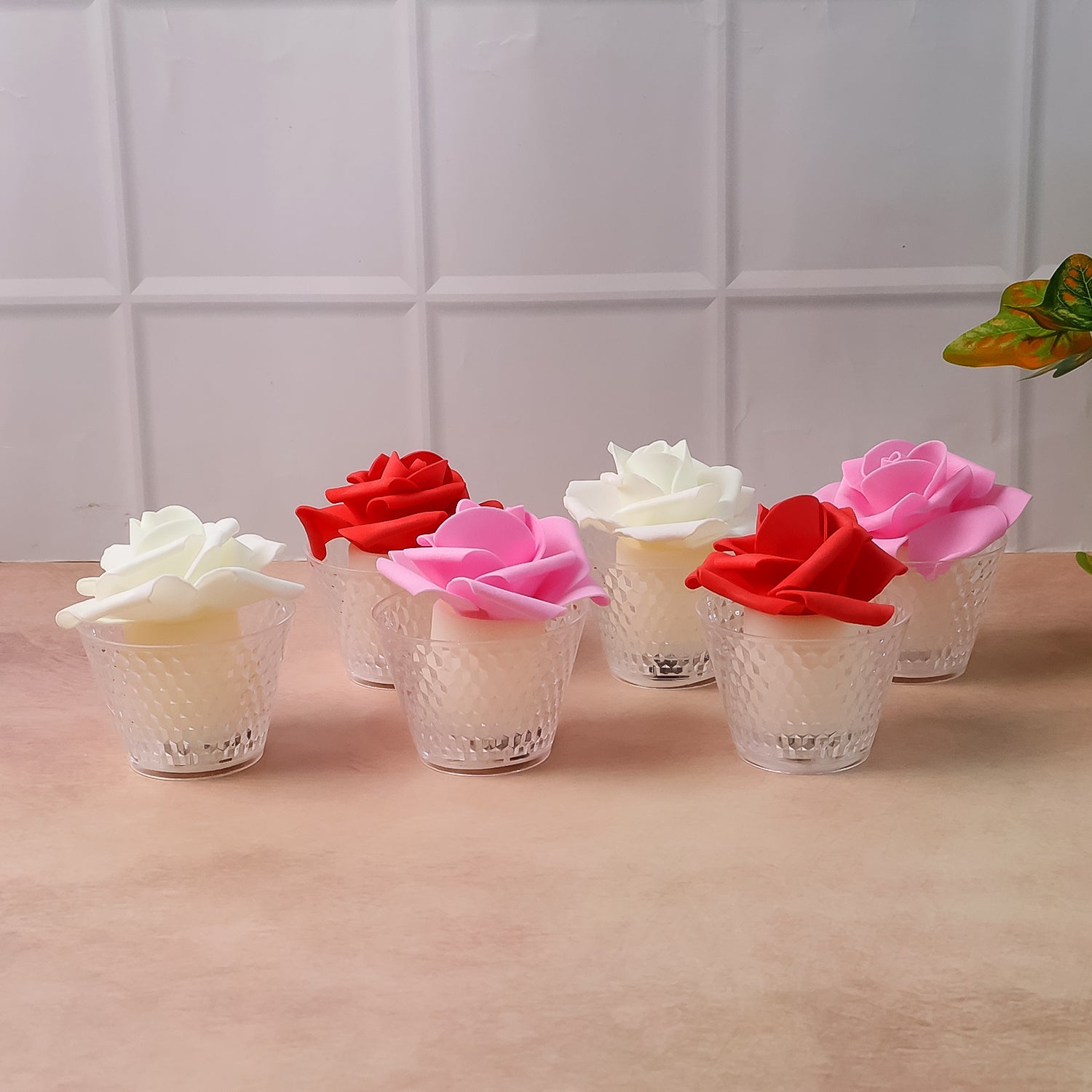 LED Rose Flower Decorative Flameless Tealight Candles - (6 Pc / Set) LED Rose Flower Decorative Flameless Tealight Candles - (6 Pc / Set)